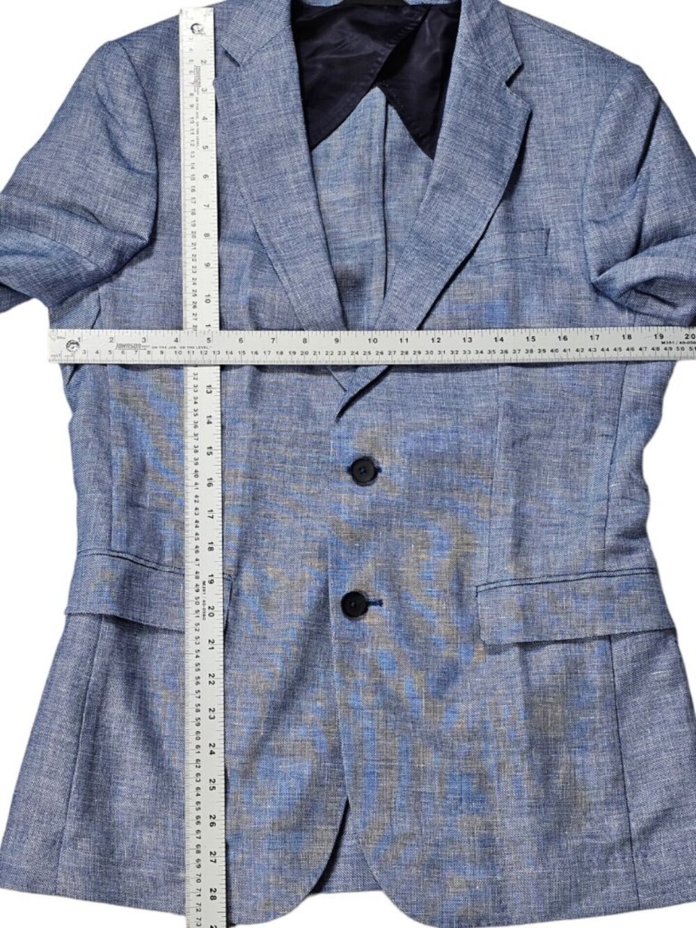 BOSS Hugo Boss Mens Nobis2 Linen Blend Blazer Size 38 Regular Light Blue